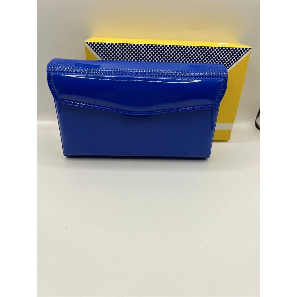Retro VTG NOS 1986 Avon Cobalt Blue Patent Leather Complete Organizer